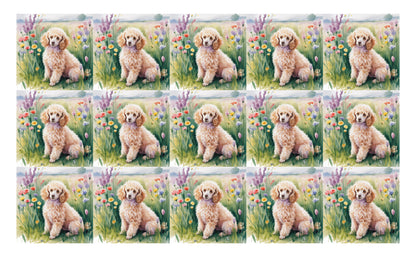 DecoCraft - Scenic Tiles Series - Watercolor Pets - Poodle - Tan