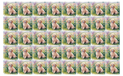DecoCraft - Scenic Tiles Series - Watercolor Pets - Poodle - Tan