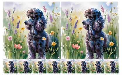 DecoCraft - Scenic Tiles Series - Watercolor Pets - Poodle - Black
