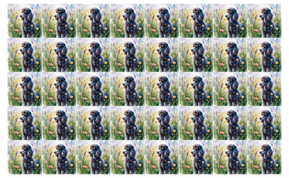 DecoCraft - Scenic Tiles Series - Watercolor Pets - Poodle - Black