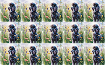DecoCraft - Scenic Tiles Series - Watercolor Pets - Poodle - Black