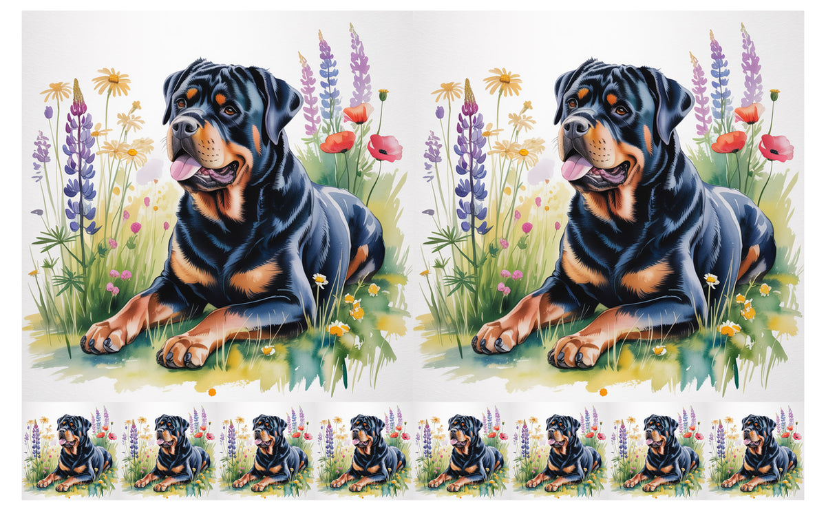 DecoCraft - Scenic Tiles Series - Watercolor Pets - Rottweiler