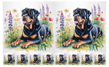 DecoCraft - Scenic Tiles Series - Watercolor Pets - Rottweiler