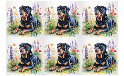 DecoCraft - Scenic Tiles Series - Watercolor Pets - Rottweiler