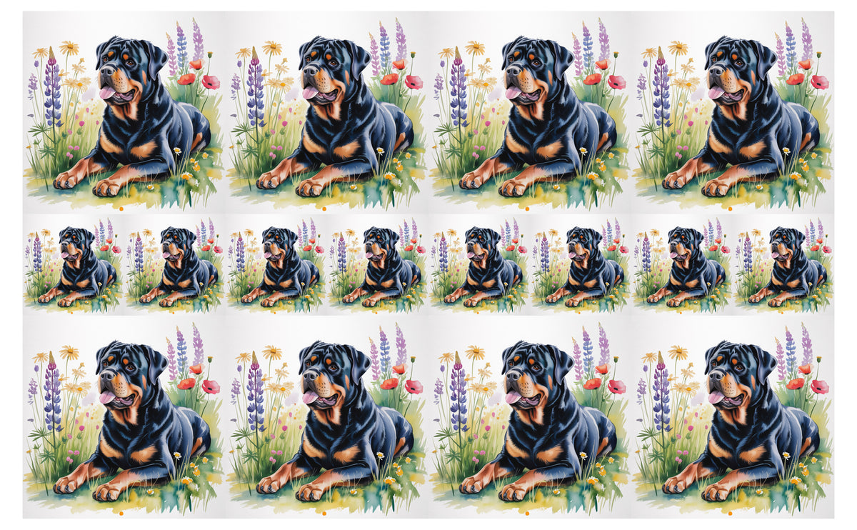 DecoCraft - Scenic Tiles Series - Watercolor Pets - Rottweiler
