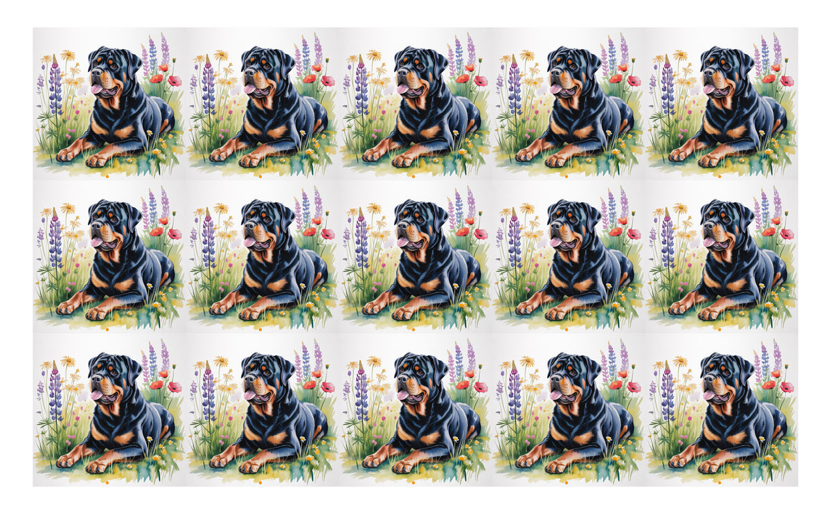 DecoCraft - Scenic Tiles Series - Watercolor Pets - Rottweiler