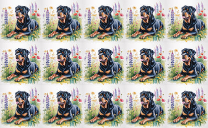 DecoCraft - Scenic Tiles Series - Watercolor Pets - Rottweiler