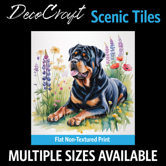 DecoCraft - Scenic Tiles Series - Watercolor Pets - Rottweiler