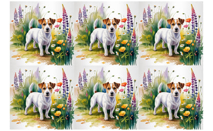 DecoCraft - Scenic Tiles Series - Watercolor Pets - Russell Terrier