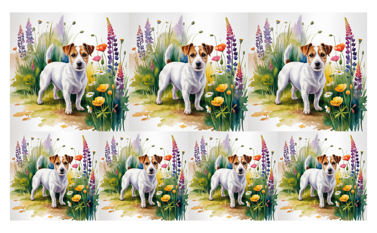 DecoCraft - Scenic Tiles Series - Watercolor Pets - Russell Terrier