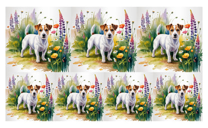 DecoCraft - Scenic Tiles Series - Watercolor Pets - Russell Terrier