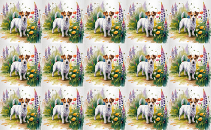 DecoCraft - Scenic Tiles Series - Watercolor Pets - Russell Terrier