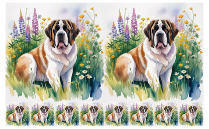 DecoCraft - Scenic Tiles Series - Watercolor Pets - Saint Bernard