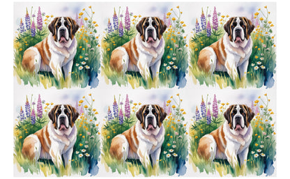 DecoCraft - Scenic Tiles Series - Watercolor Pets - Saint Bernard