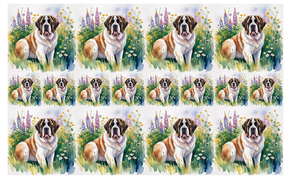 DecoCraft - Scenic Tiles Series - Watercolor Pets - Saint Bernard