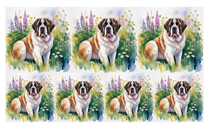 DecoCraft - Scenic Tiles Series - Watercolor Pets - Saint Bernard