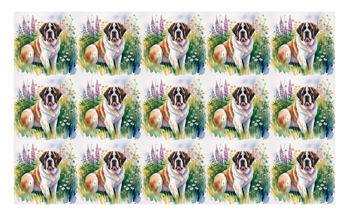 DecoCraft - Scenic Tiles Series - Watercolor Pets - Saint Bernard