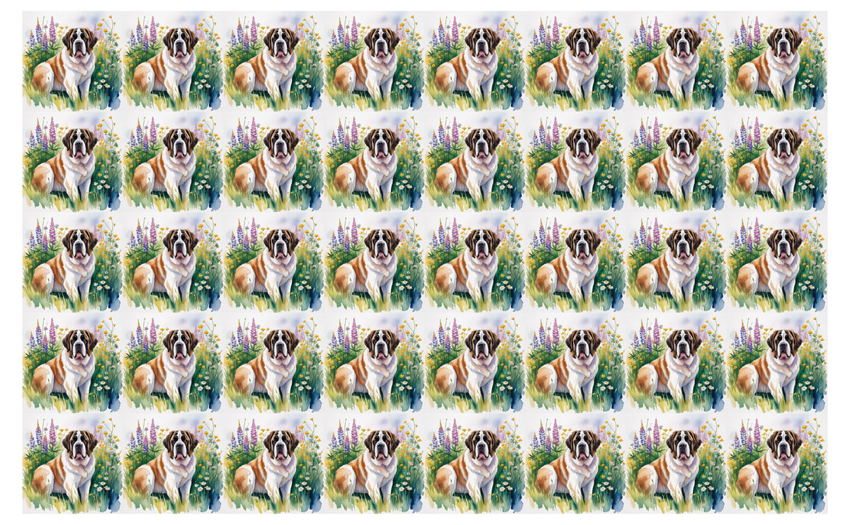DecoCraft - Scenic Tiles Series - Watercolor Pets - Saint Bernard