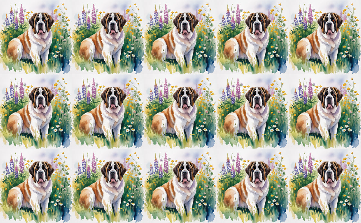 DecoCraft - Scenic Tiles Series - Watercolor Pets - Saint Bernard