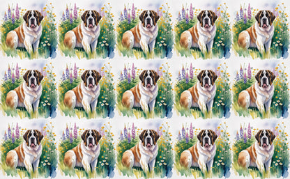 DecoCraft - Scenic Tiles Series - Watercolor Pets - Saint Bernard