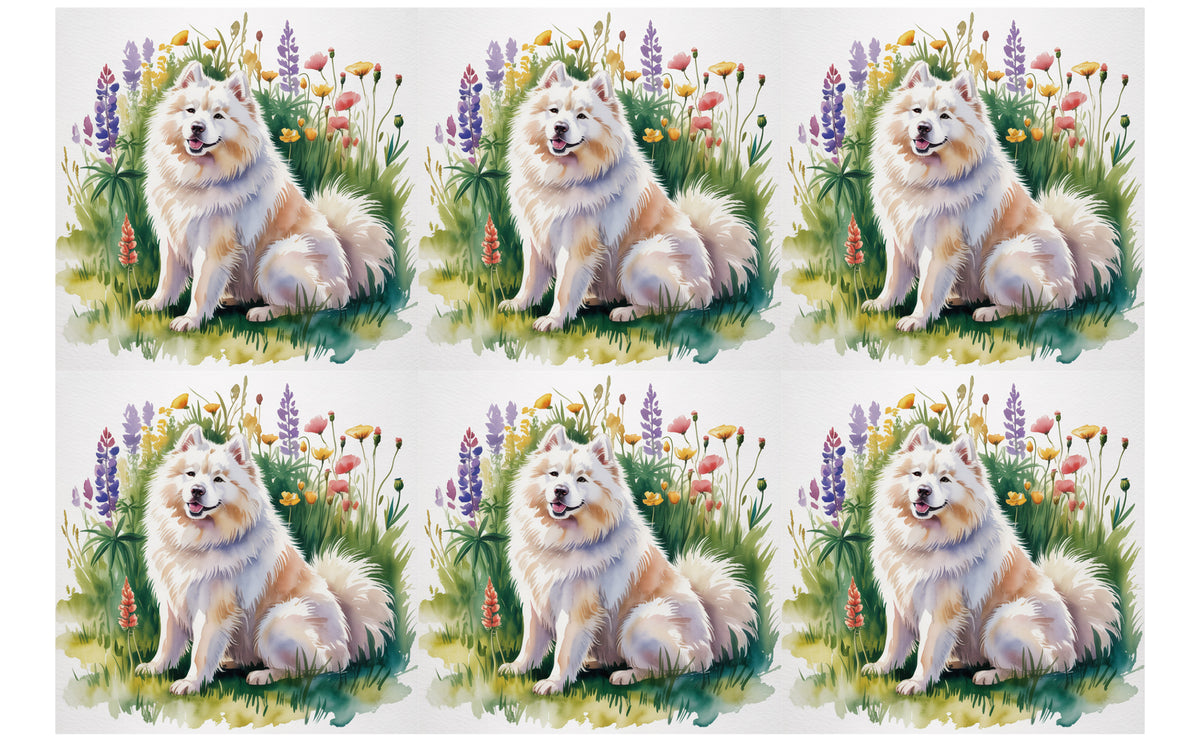DecoCraft - Scenic Tiles Series - Watercolor Pets - Samoyed