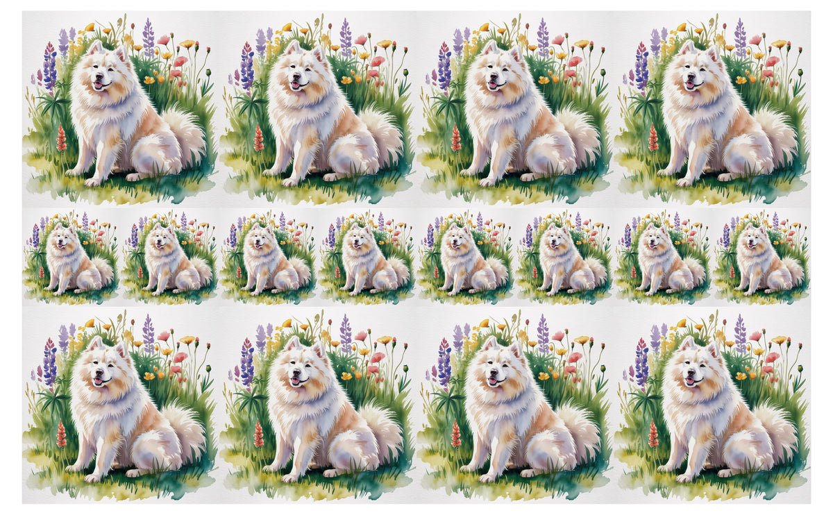 DecoCraft - Scenic Tiles Series - Watercolor Pets - Samoyed