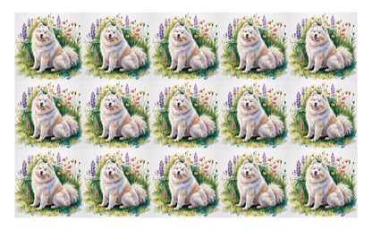 DecoCraft - Scenic Tiles Series - Watercolor Pets - Samoyed