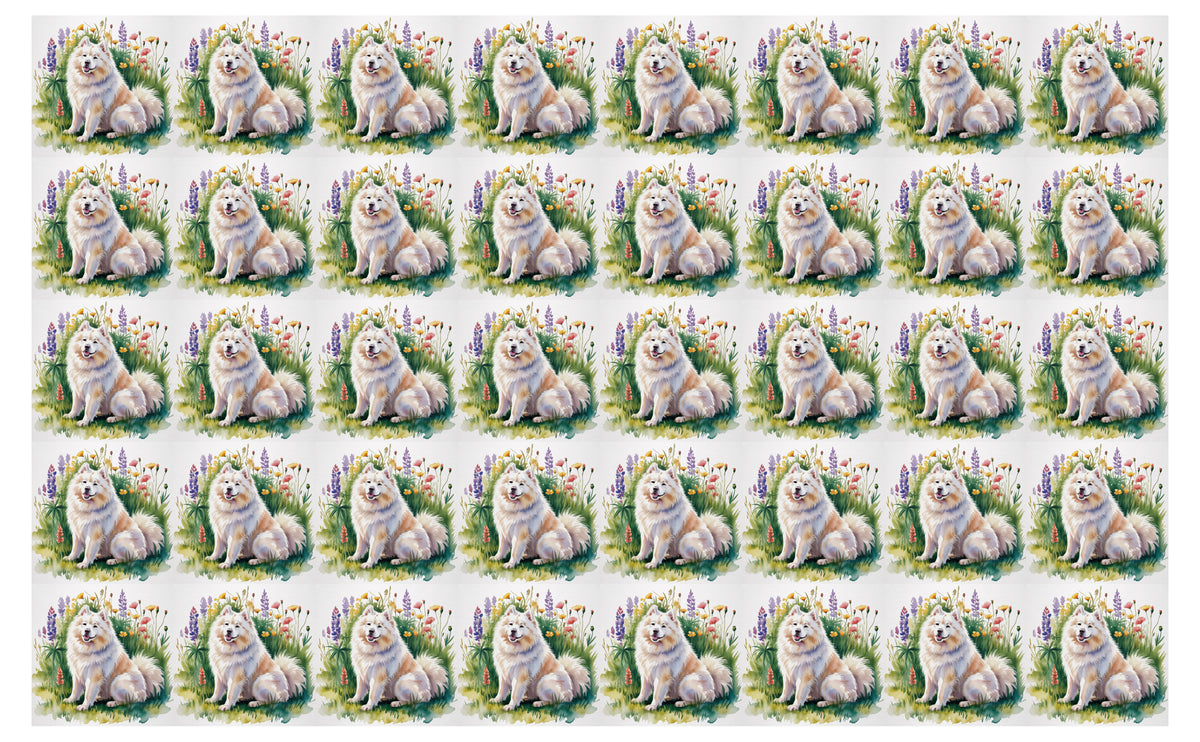 DecoCraft - Scenic Tiles Series - Watercolor Pets - Samoyed
