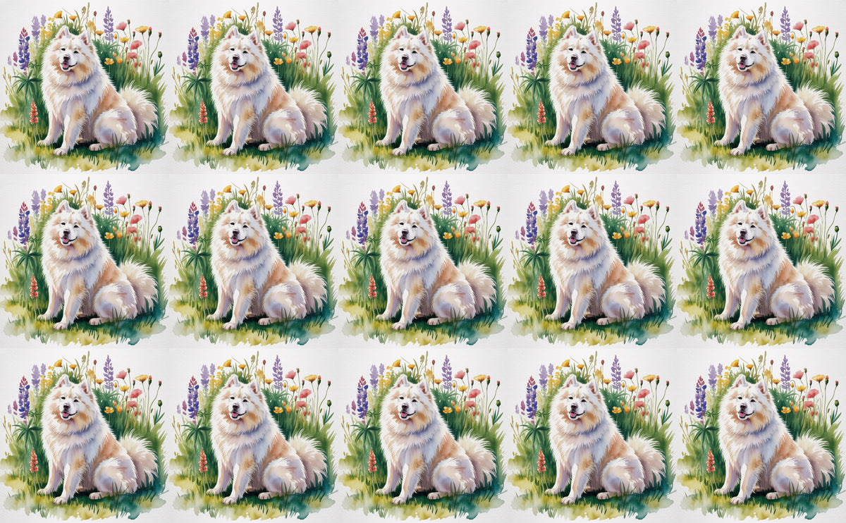 DecoCraft - Scenic Tiles Series - Watercolor Pets - Samoyed