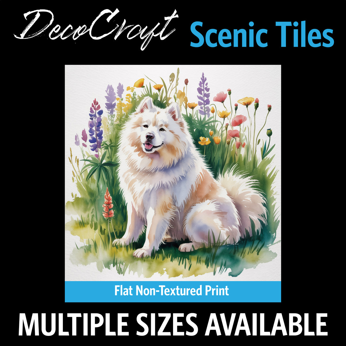 DecoCraft - Scenic Tiles Series - Watercolor Pets - Samoyed