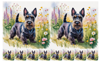 DecoCraft - Scenic Tiles Series - Watercolor Pets - Scottish Terrier