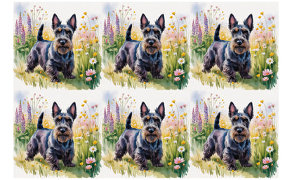 DecoCraft - Scenic Tiles Series - Watercolor Pets - Scottish Terrier