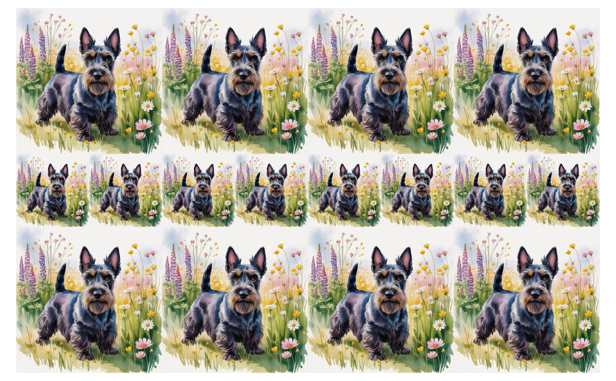 DecoCraft - Scenic Tiles Series - Watercolor Pets - Scottish Terrier