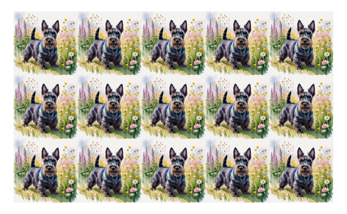 DecoCraft - Scenic Tiles Series - Watercolor Pets - Scottish Terrier