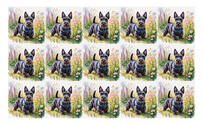 DecoCraft - Scenic Tiles Series - Watercolor Pets - Scottish Terrier