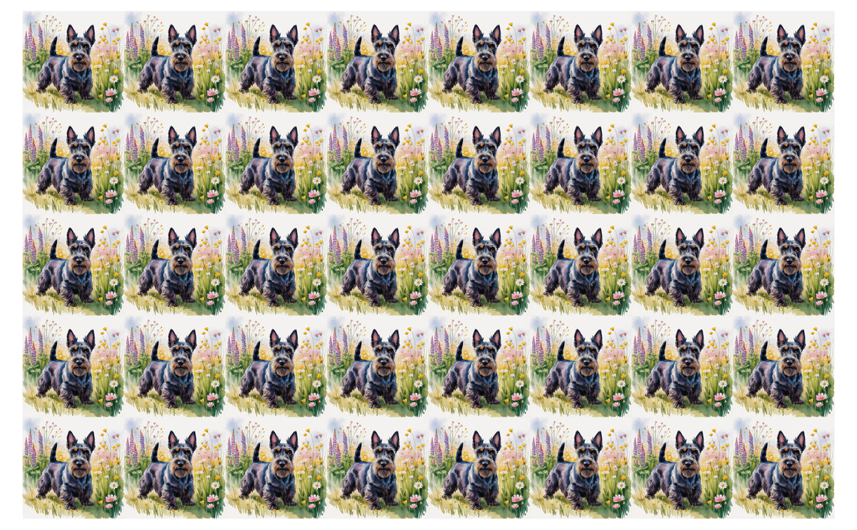 DecoCraft - Scenic Tiles Series - Watercolor Pets - Scottish Terrier