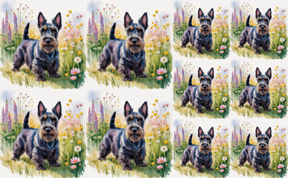 DecoCraft - Scenic Tiles Series - Watercolor Pets - Scottish Terrier