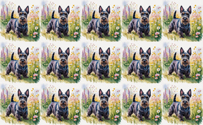 DecoCraft - Scenic Tiles Series - Watercolor Pets - Scottish Terrier