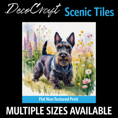 DecoCraft - Scenic Tiles Series - Watercolor Pets - Scottish Terrier
