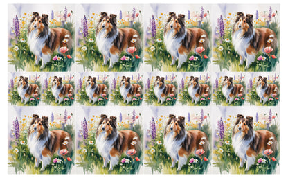 DecoCraft - Scenic Tiles Series - Watercolor Pets - Shetland Sheepdog
