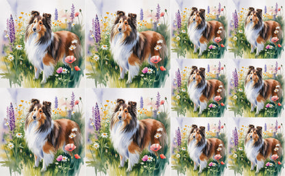 DecoCraft - Scenic Tiles Series - Watercolor Pets - Shetland Sheepdog