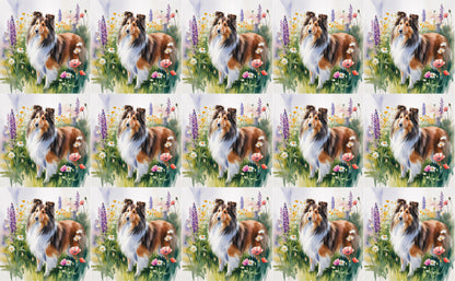 DecoCraft - Scenic Tiles Series - Watercolor Pets - Shetland Sheepdog