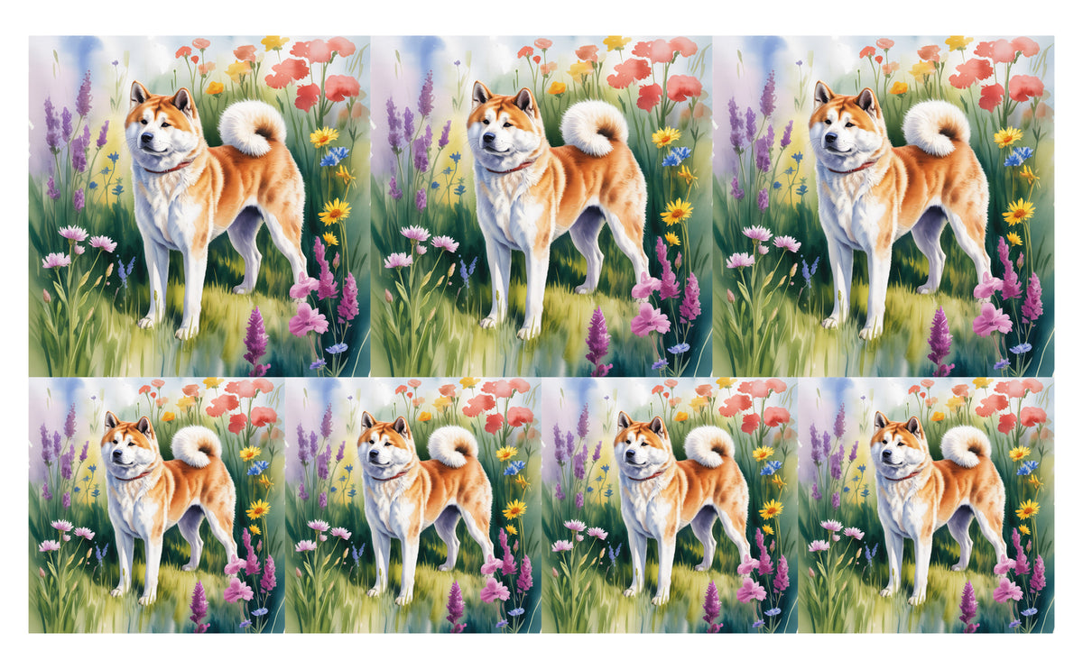 DecoCraft - Scenic Tiles Series - Watercolor Pets - Akita