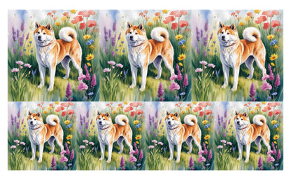 DecoCraft - Scenic Tiles Series - Watercolor Pets - Akita