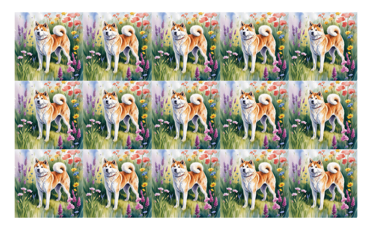 DecoCraft - Scenic Tiles Series - Watercolor Pets - Akita