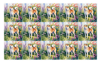 DecoCraft - Scenic Tiles Series - Watercolor Pets - Akita