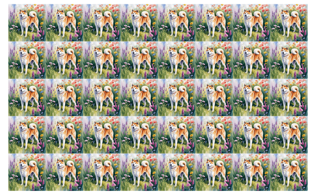 DecoCraft - Scenic Tiles Series - Watercolor Pets - Akita