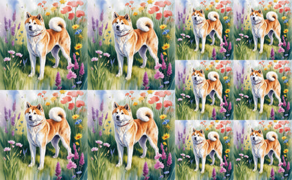DecoCraft - Scenic Tiles Series - Watercolor Pets - Akita