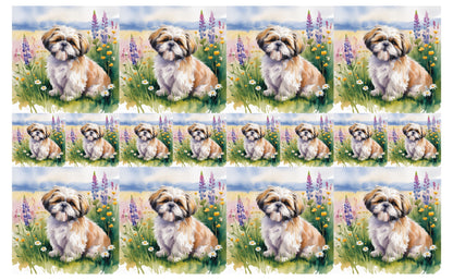 DecoCraft - Scenic Tiles Series - Watercolor Pets - Shih Tzu