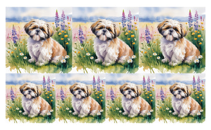 DecoCraft - Scenic Tiles Series - Watercolor Pets - Shih Tzu
